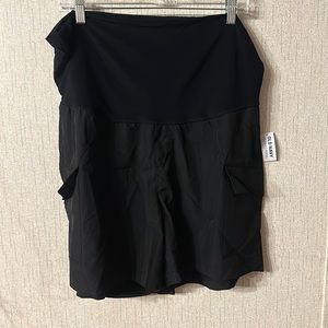 OLD NAVY MATERNITY STRETCH TECH ATHLETIC SHORTS: BLACK: NWT: SZ XL